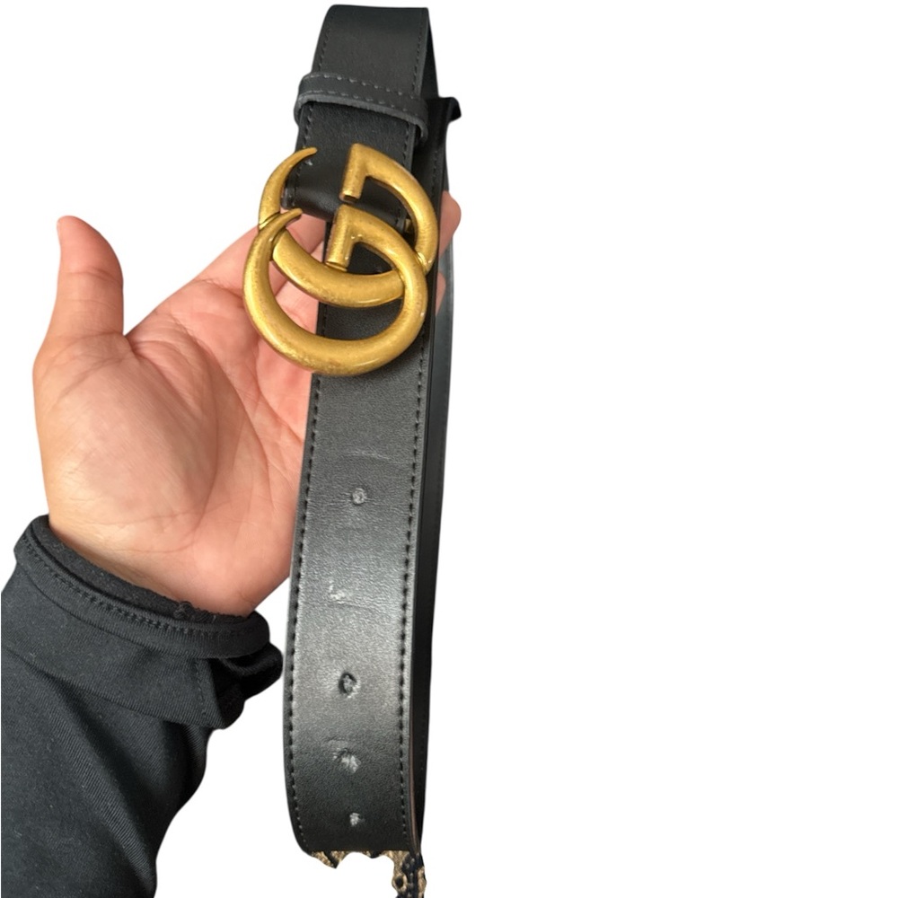Gucci Black Belt Bag with Gold Logo